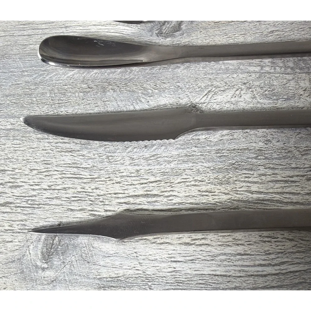 9 Pc Bar Tool Lot Stainless Steel Tongs Long Stirrers Spoons Cocktail Strainer